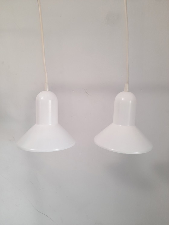 Image 1 of Coppia di lampade a sospensione Claus Bonderup degli anni '80 di Danish Confetti