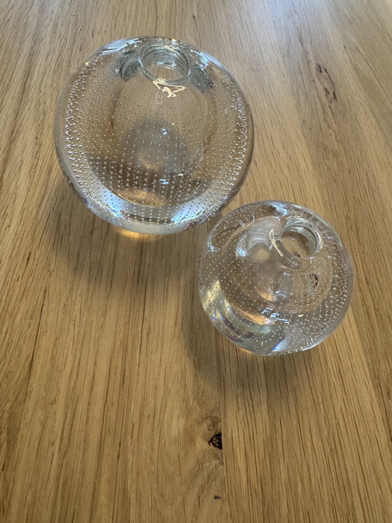 Image 1 of Lot de 2 vases boules à clous Copier Leerdam de tailles différentes