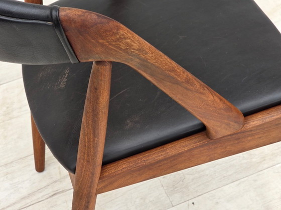 1960s, Danish Design by Kai Kristensen, Set of 4 Armchairs, Leather, Teak – Dining chairs (photo 12 of 18)