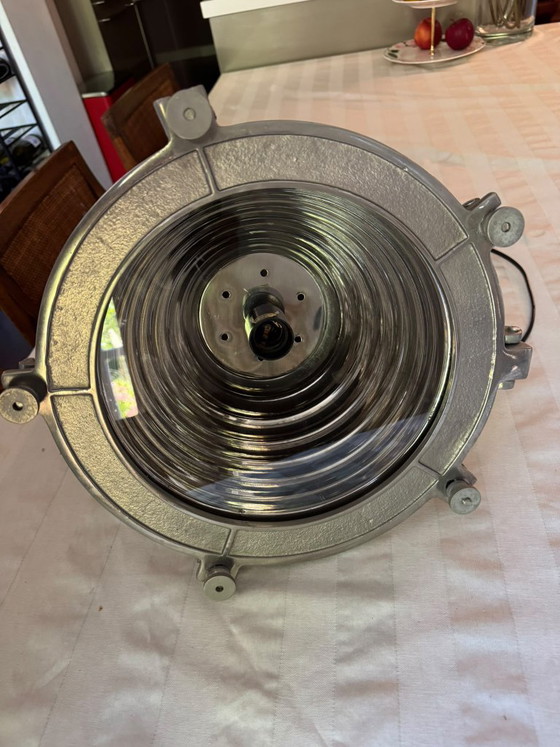 Aluminium industrial Nautical design pendant lamp Eichholtz, Metal, Glass, Silver, Industrieel (photo 2 of 15)