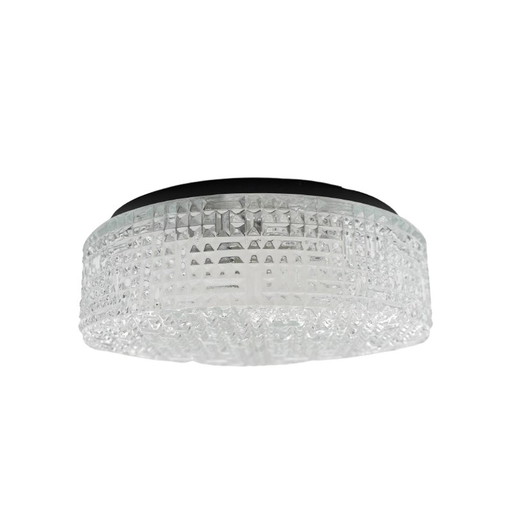Plafonnier vintage en verre clair, Allemagne 1960