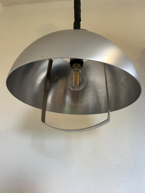 Image 1 of lustre up and down en métal brossé 1970