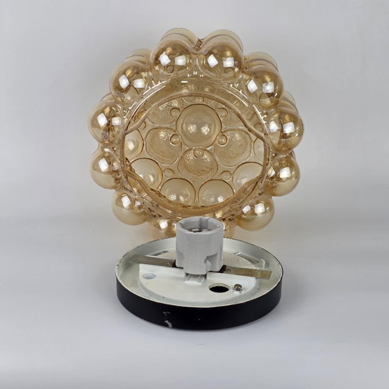 Image 1 of Vintage Bubbel wandlamp/plafondlamp – Glashütte Limburg – Helena Tynell – Ø 26 cm – Duitsland - plafonnière