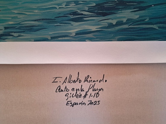 Image 1 of Alberto RICARDO - Auto en la playa - Lienzo de artista