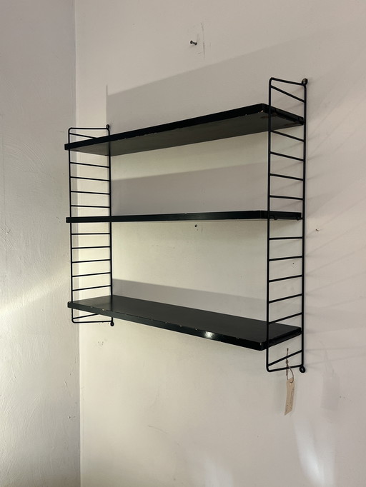 Vintage Wall Rack / Book Rack, Metal And Wood, Holland 1950's