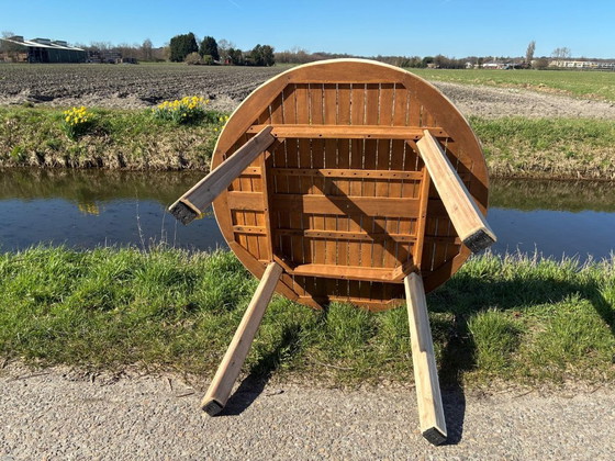 Image 1 of Zware kwaliteit teakhouten tuintafel 150cm - als NIEUW -