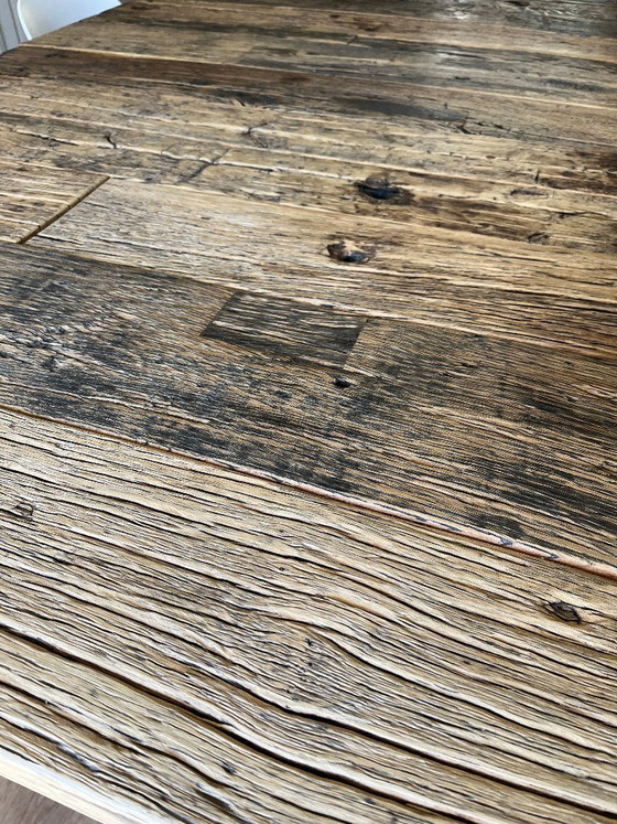 Image 1 of solid robust oak table