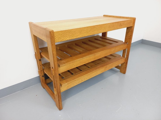 Image 1 of Guillerme et Chambron vintage solid oak open storage unit from the 60s