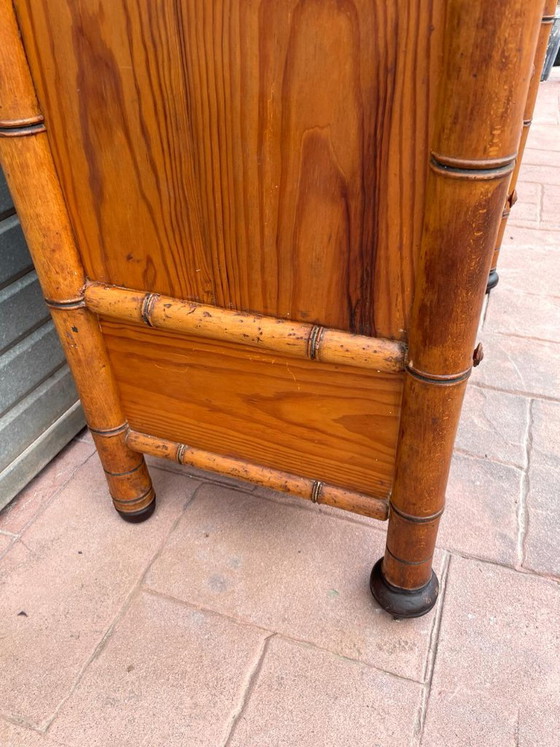 Französischer Aufbewahrungsschrank aus Bambusimitat, 19. Jh. – Holz (photo 21 of 30)