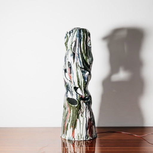 Ernesto Treccani Attr. Ceramic Table/Floor Lamp Modern Design