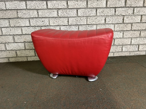 Leolux Balou Hocker / ottoman red leather