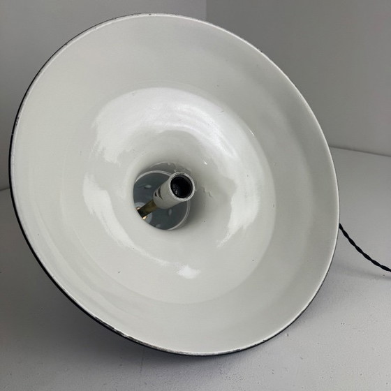 Image 1 of Vintage geëmailleerde industriële werkplaats hanglamp, 40 cm