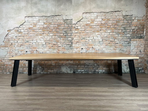 Table de salle à manger extensible – Bois et métal noir – eettafels, Metal, Wood