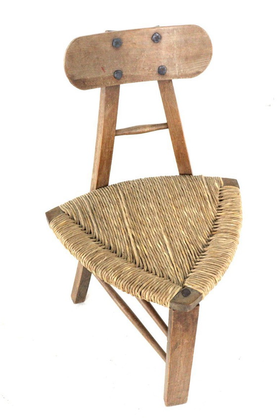 Image 1 of Set of 2 brutalist tripod vintage chairs