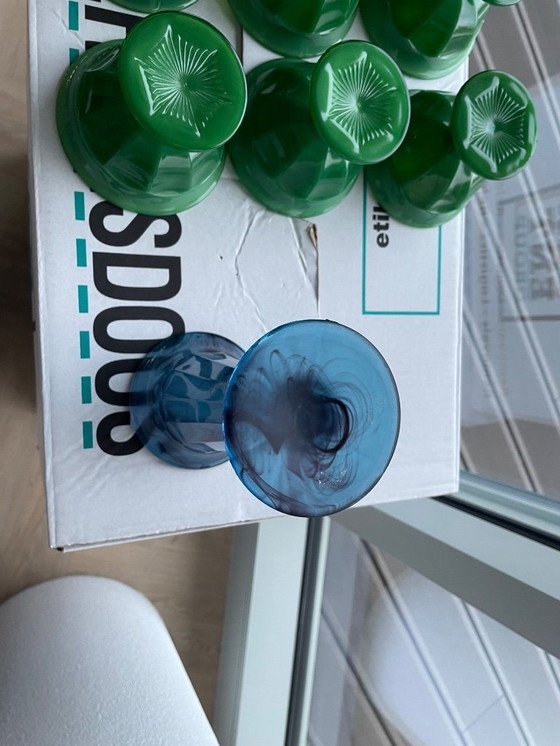 Image 1 of Blue Cloud glass vase, English