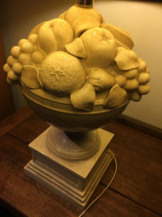 Keramische fruitschaal lamp – Tafellampen, Porselein, Vintage (photo 3 of 12)