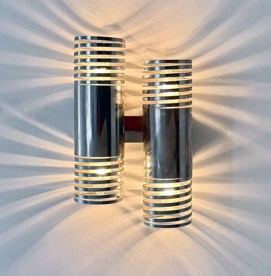 Applique Vintage • Spirales • DLG Andréa Lazzari • Space Age • 1970 – Appliques murales, Chrome (photo 4 of 6)