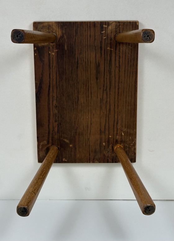Vintage Brutalist Eiken Hout Bijzettafel Kruk Plantentafel – Wood (photo 8 of 12)