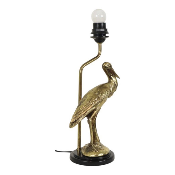 Vintage Gouden Ooievaar Lamp Hollywood Regency 40cm – Tafellampen, Plastic, Brass (photo 3 of 11)