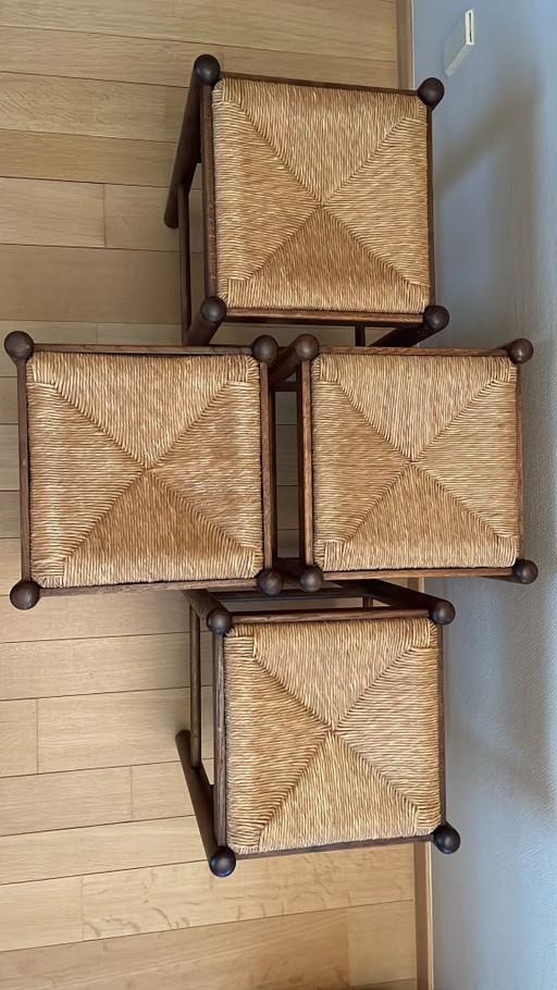 Taburetes de bar vintage – barkrukken, Rattan, Wood (photo 2 of 5)