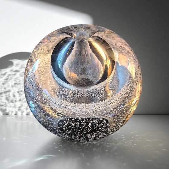 Image 1 of Vintage Oil Lamp Heavy Bubble Vase Paperweight 