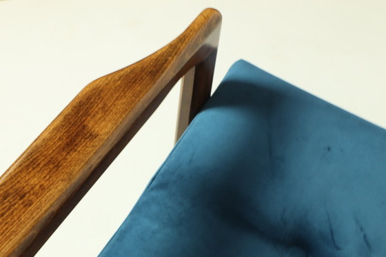 Image 1 of Vintage fauteuil blauw marin Scandinavisch ontwerp door Z.Bączyk 1965