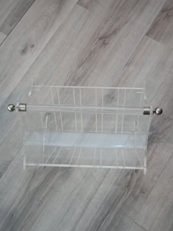 Vintage Plexiglas Magazine rack France 1980s (photo 4 of 8)