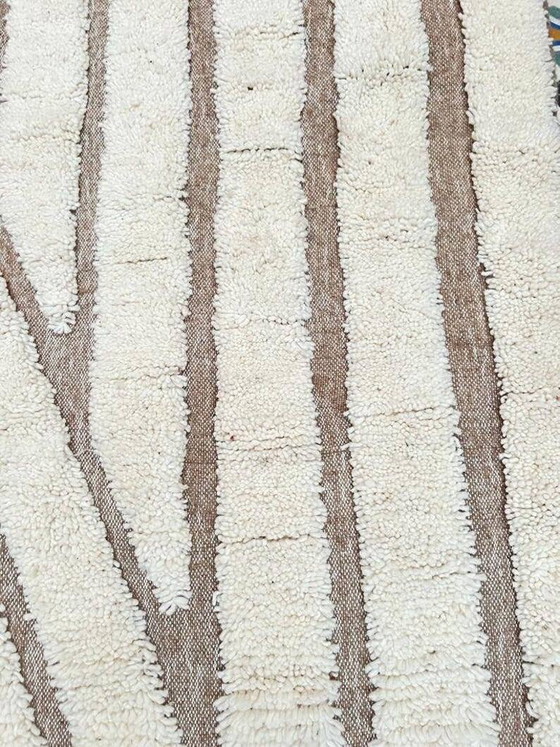Ecru Marokkanischer Teppich mit geometrischen Mustern 280cm x 180cm – Teppiche & Läufer, Wool (photo 6 of 8)