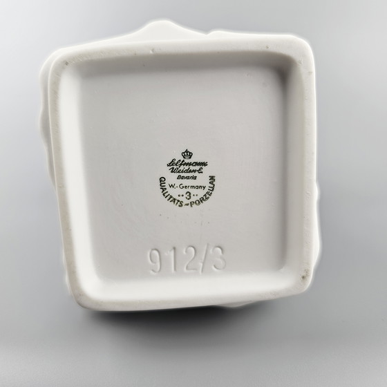 Image 1 of Vintage White Porcelain Vase Made by Seltmann & Weiden. Number 912/3. 1970s, Germany. On Art Vase. Matt White Porcelain.