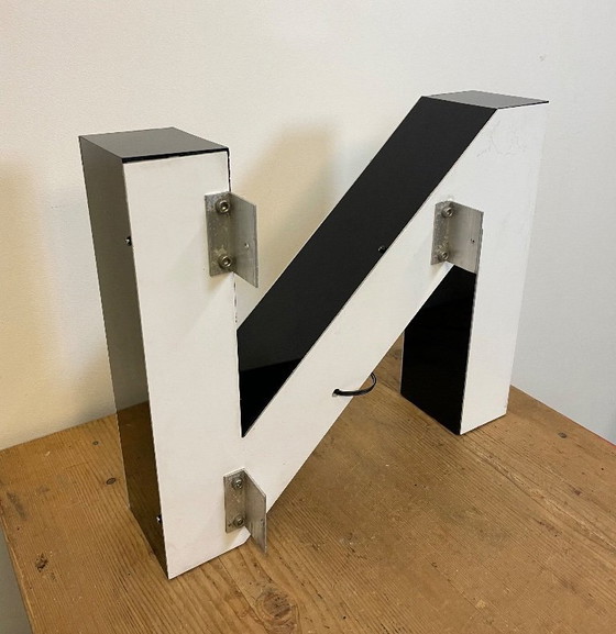 Image 1 of Large Vintage Illuminated Letter N , 1980s