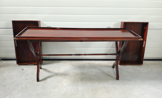 Image 1 of Antique mahogany butler's tray/tray table/side table