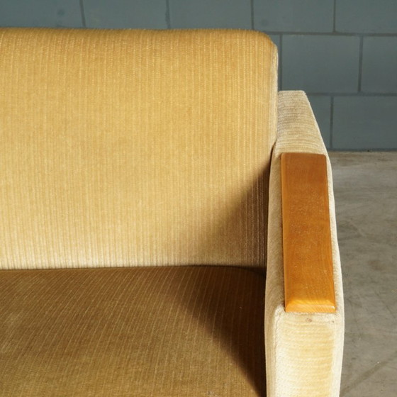 Canapé-lit vintage - Velours beige - Années 1960 – Canapés 3 places, Textile (photo 15 of 17)