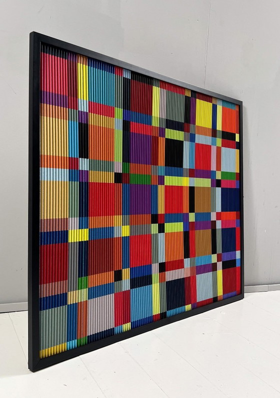 Image 1 of Lena László pour Studio Exactly, Relief lenticulaire/3D sur plaque d'aluminium avec laminage, « 210 formes géométriques », é