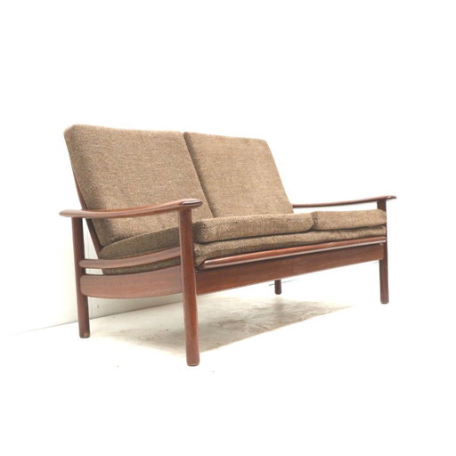Vintage 2-seater Danish design teak sofa from the 1960s