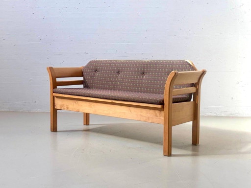 Diseño danés vintage + banco artesanal de madera de aliso, década de 1980. – bankjes, Wood (photo 2 of 14)