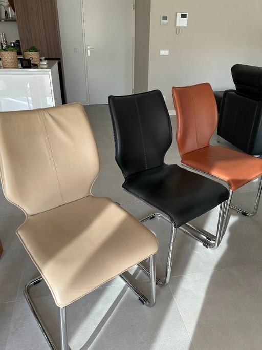 6x Bree's New World leren stoelen