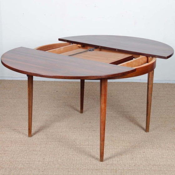 Image 1 of Round extendable dining table in Rio rosewood, 1960