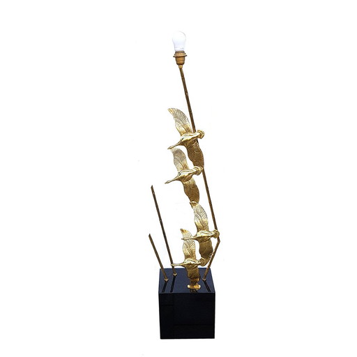 Mid-Century Vogelschwarm Skulpturale Stehlampe