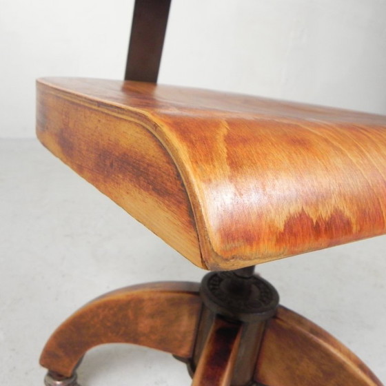 Sedia da ufficio Bauhaus, sedia da studio KRENZER, anni '30 – Sedie girevoli, Ghisa, Legno (photo 22 of 28)