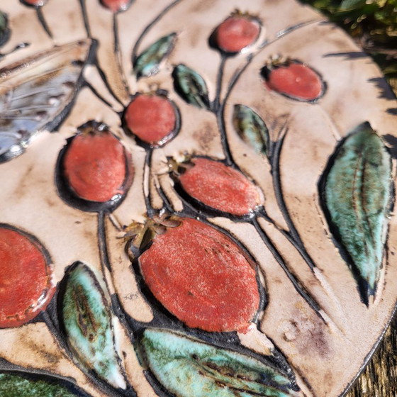 Image 1 of Cornice da parete in ceramica a forma di farfalla, Rusha Art, anni '60-'70