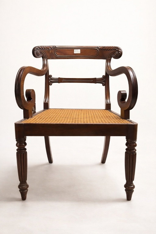 Coppia di poltrone in stile neoclassico anglo-indiano