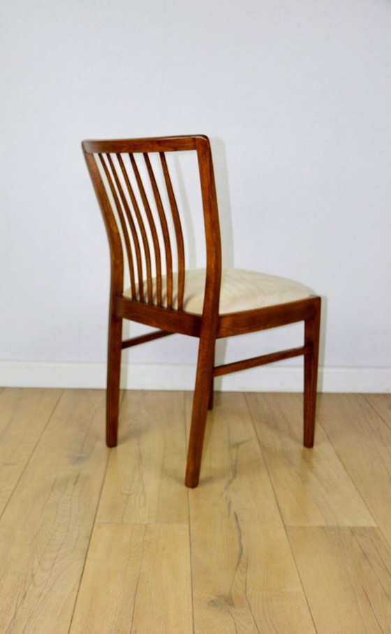 Image 1 of Vintage chairs beige velvet - set of 4