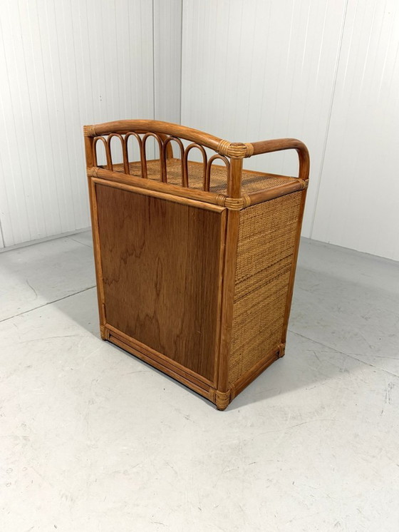 Image 1 of Rotan ladekast nachtkastje 1980's