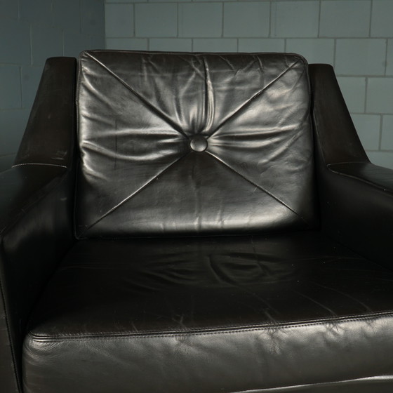 Image 1 of Fauteuil en cuir vintage - noir - années 1970