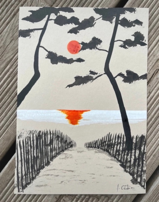 Image 1 of Conjunto de 2 bocetos de artista, 21x15cm