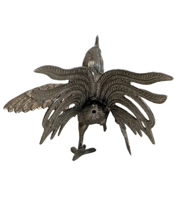 Set Thaise Metalen Hanen – Decoratieve Beeldhouwkunst (20e Eeuw) (photo 9 of 9)