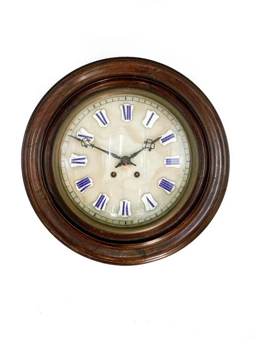 1920s Marble and Ceramic Bullseye Clock