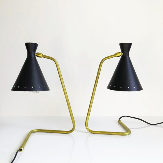 Image 1 of Een paar Cocotte-lampen, design uit de jaren 1950.