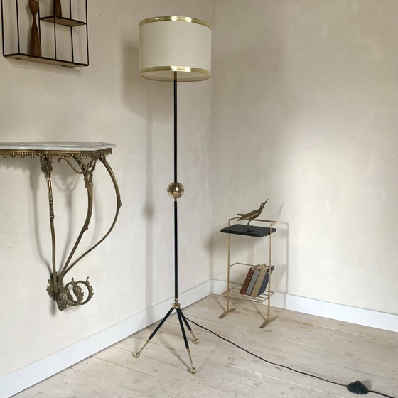 Messing statief vloerlamp – Vloerlampen, Brass, Vintage (photo 8 of 9)