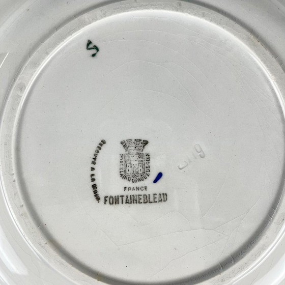 Image 1 of Porcelain salad bowl "Fontainebleau" from Gien, early 20th century